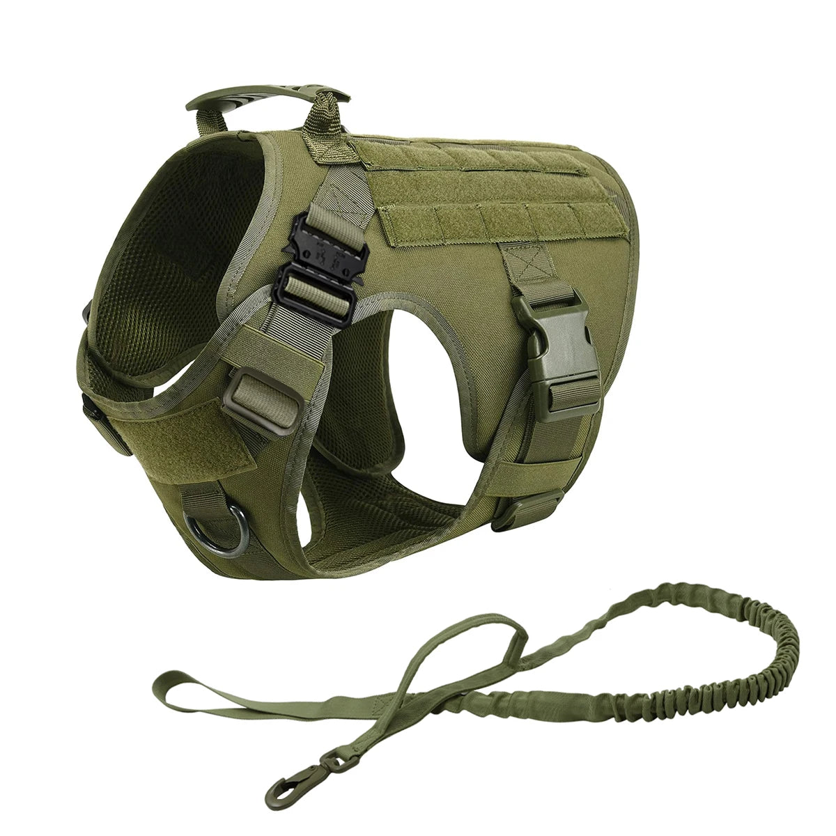 Green two-piece set: the harness on its own with the matching bungee lead