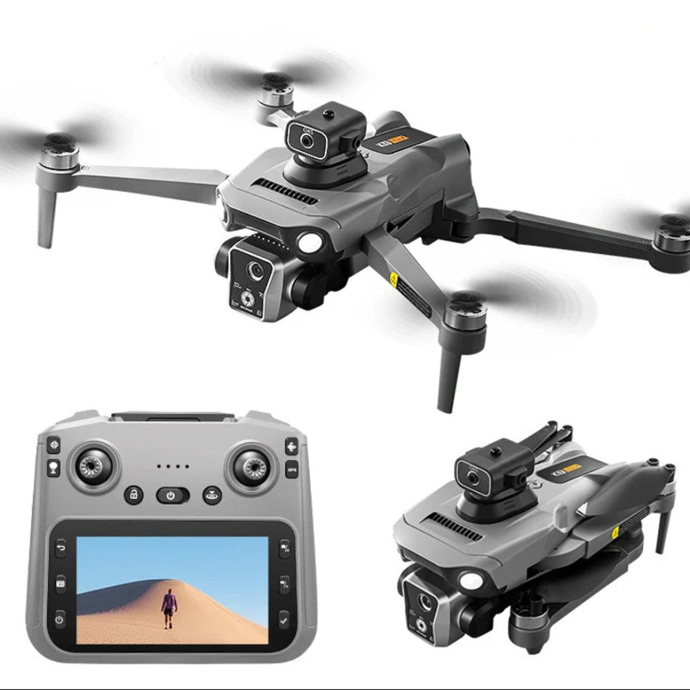 K19 Max GPS drone shown folded and unfolded with its screen remote control