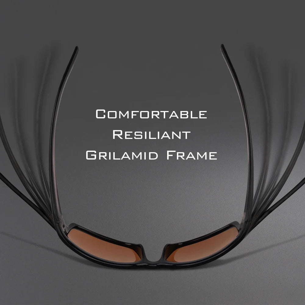 Skidaway Grilamid frame shown flexing, from above