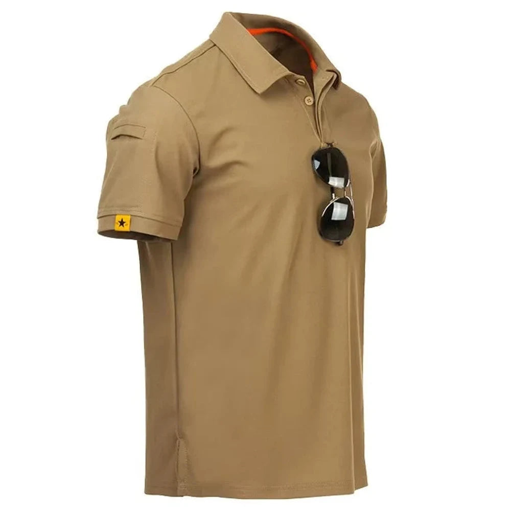 Quick-dry polo in khaki