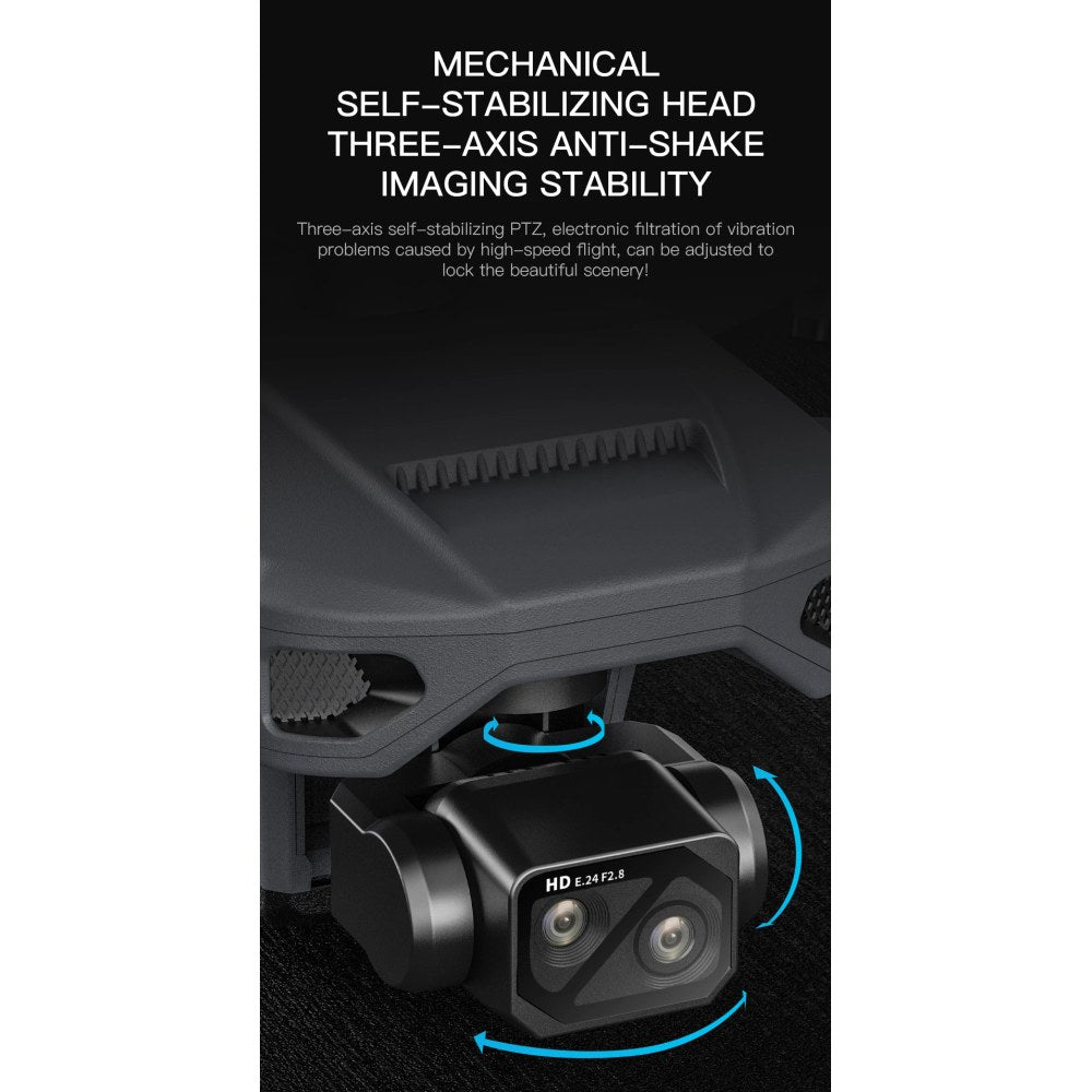 Close-up of the SG909MAX camera on its three-axis mechanical gimbal