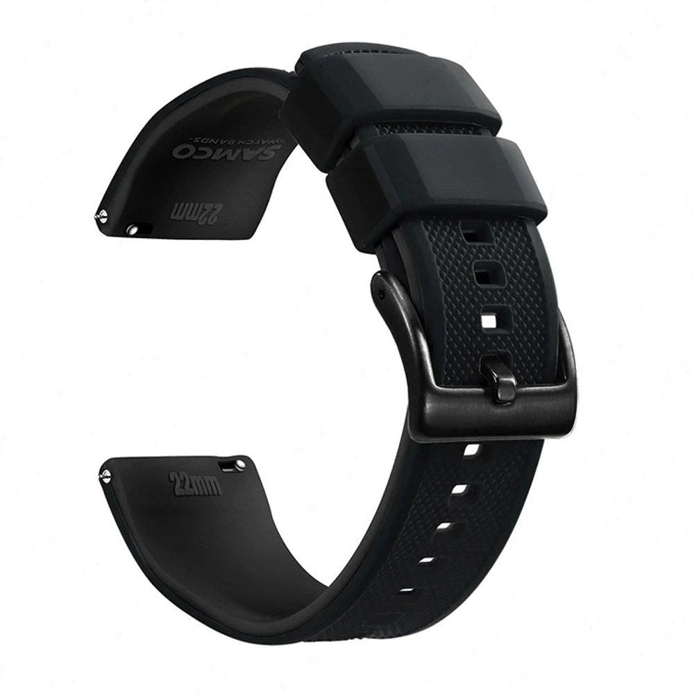 Black, Black Buckle silicone watch band