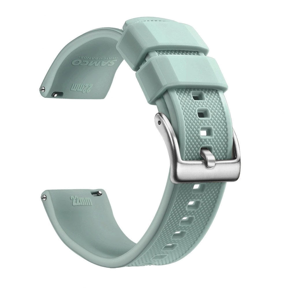 Cadet Grey, Silver Buckle silicone watch band