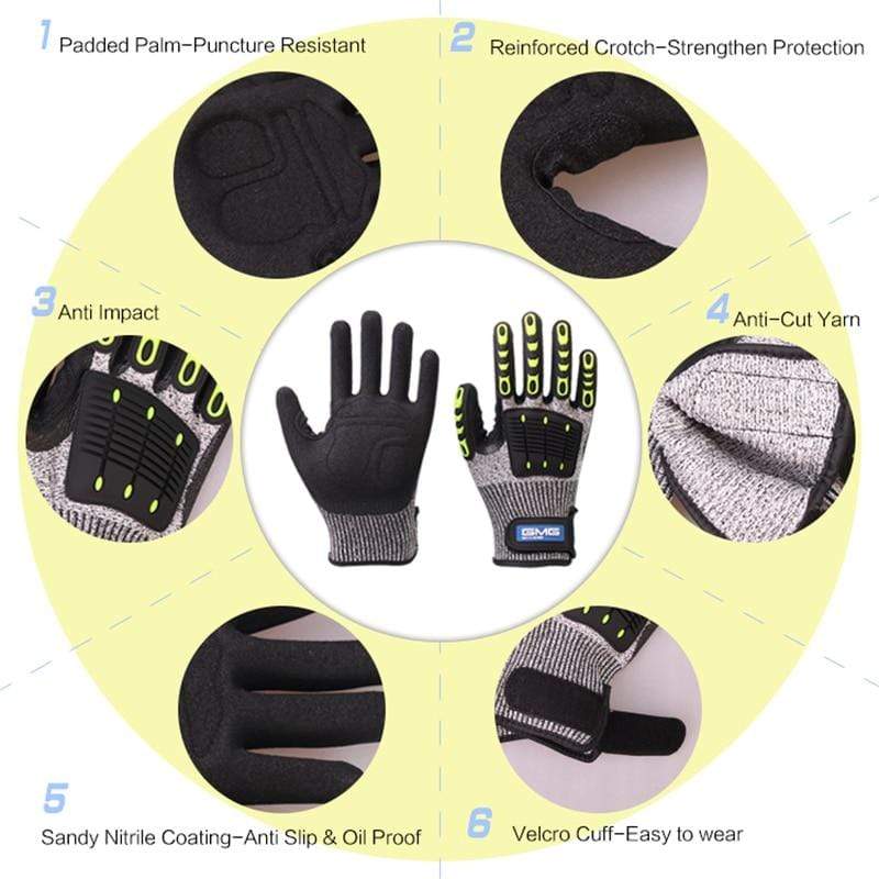 Anti Impact & Anti Cut Gloves Hi-Vis & Safety BushLine