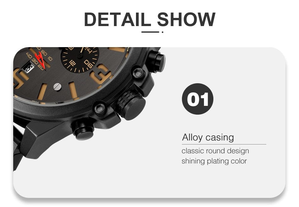 CURREN 8314 Waterproof Sport Watch Genuine Leather Watchs
