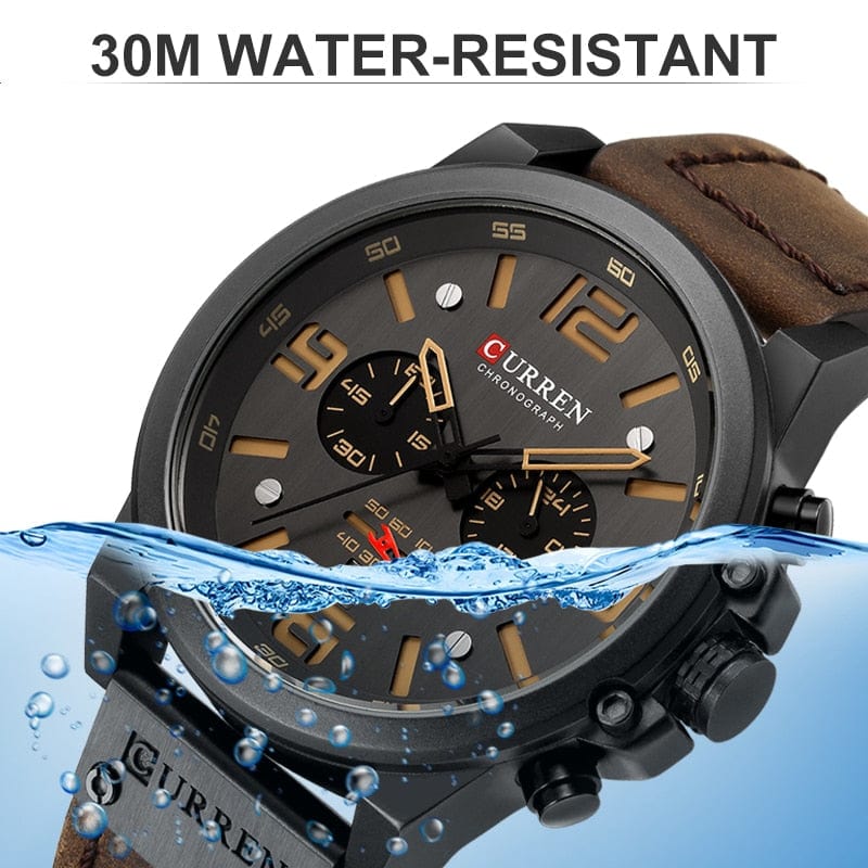 CURREN 8314 Waterproof Sport Watch Genuine Leather Watchs
