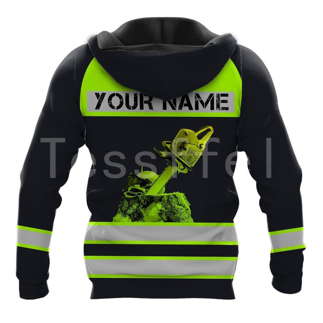 Hi Vis Hoodie Sweat Shirt Black/yellow Hi-Vis & Safety