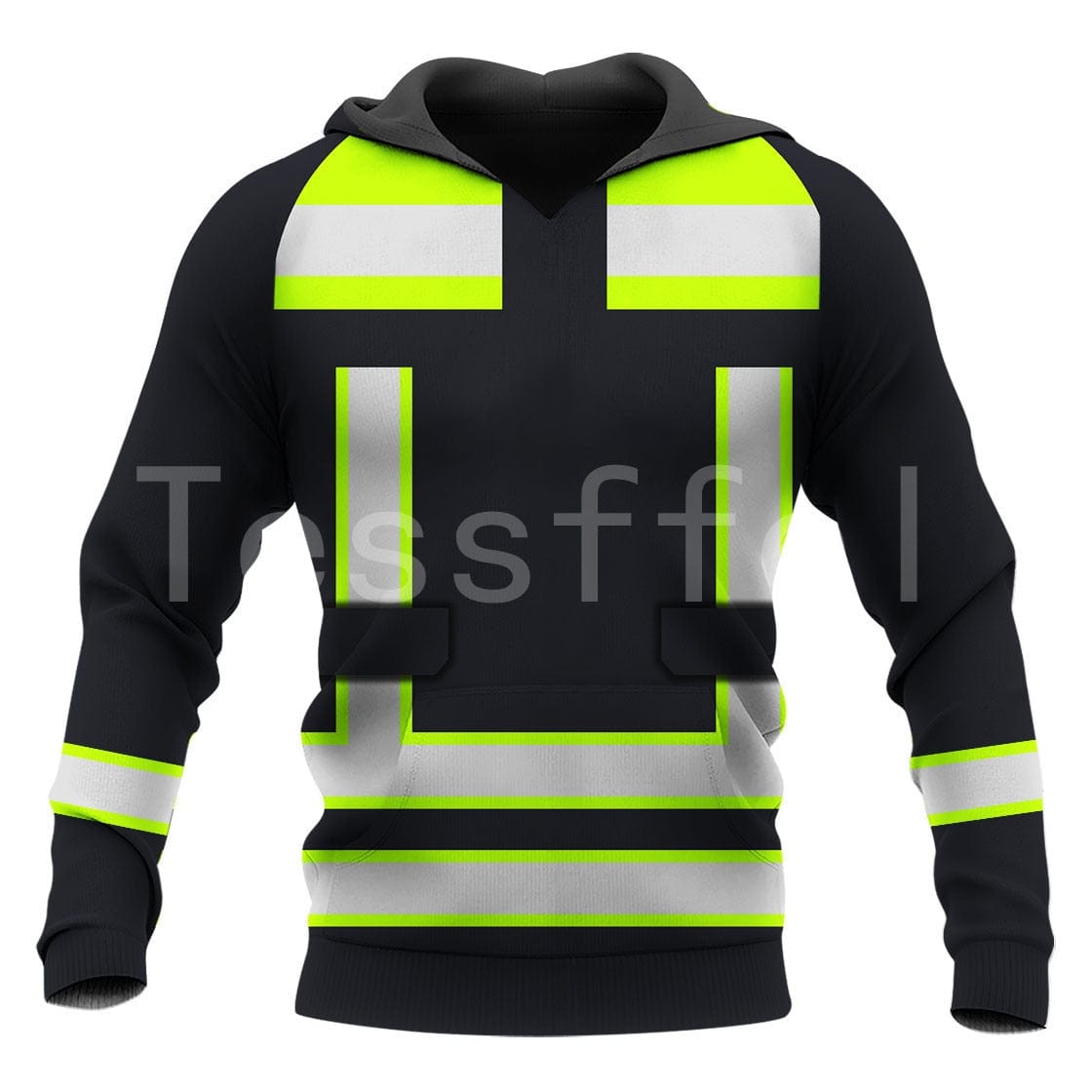 Hi Vis Hoodie Sweat Shirt Black/yellow Hi-Vis & Safety