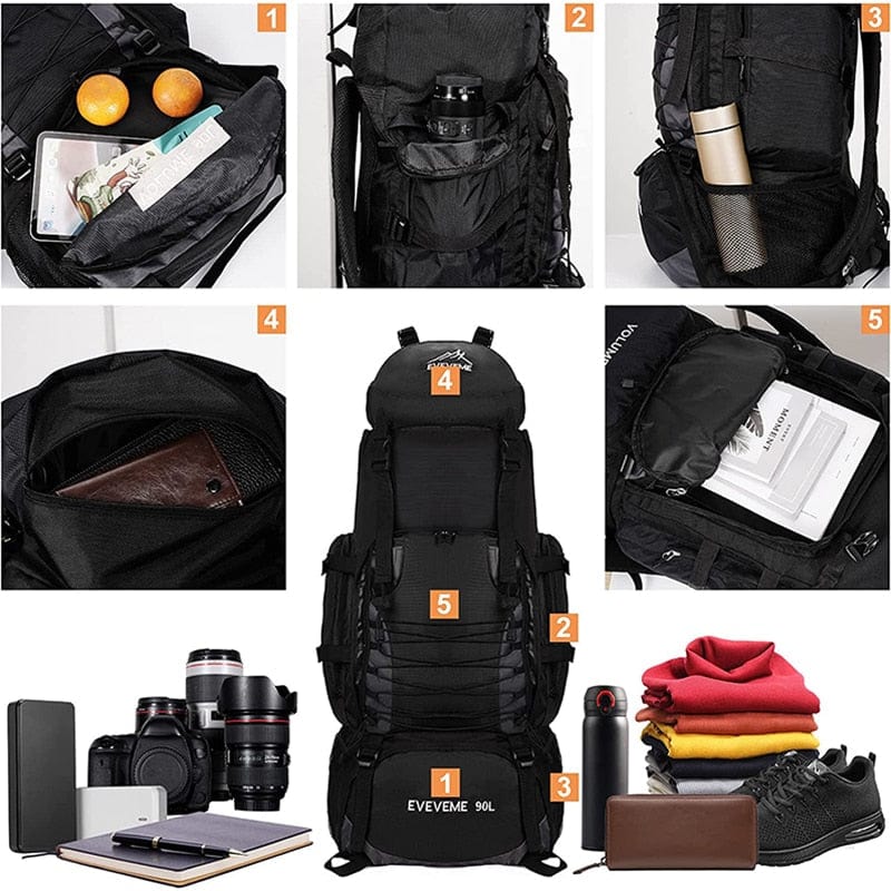 Large Hiking Camping Backpack 80ltr 90ltr BackPacks  BushLine