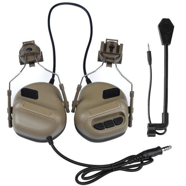 Tactical Helmet 2 way Radio Headset Helmet & Pack Accessories BushLine Tan