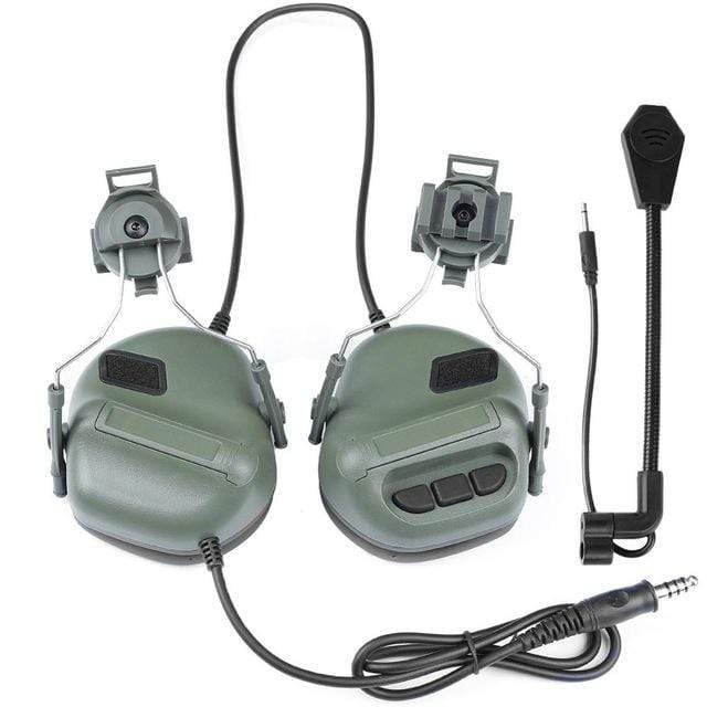 Tactical Helmet 2 way Radio Headset Helmet & Pack Accessories BushLine OD