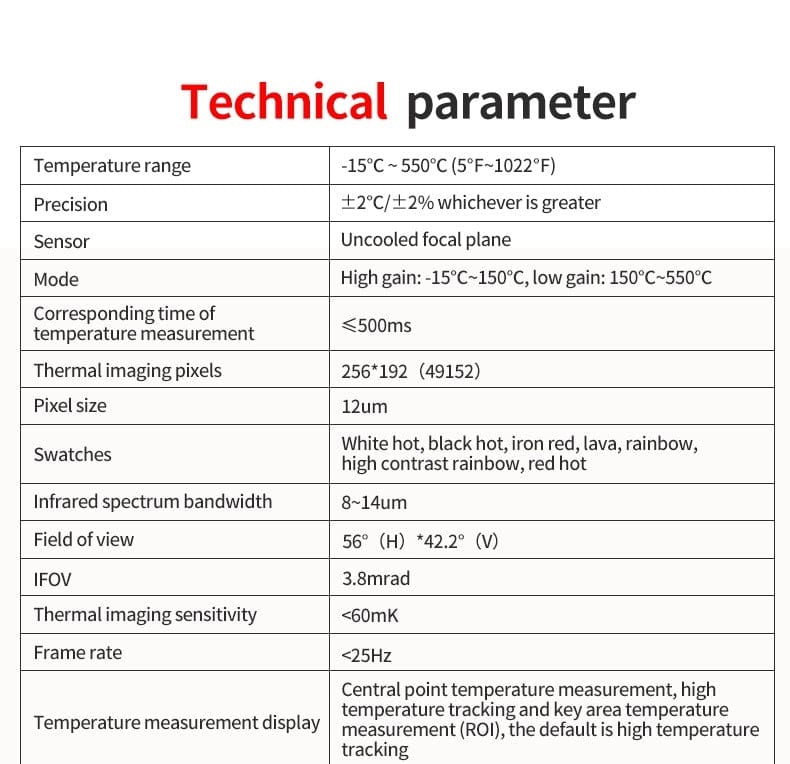 UTi260B Infrared Thermal Imager 256 x192 + Macro Lens thermal vision