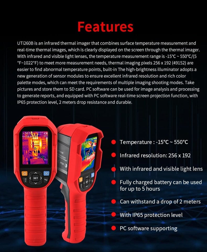 UTi260B Infrared Thermal Imager 256 x192 + Macro Lens thermal vision