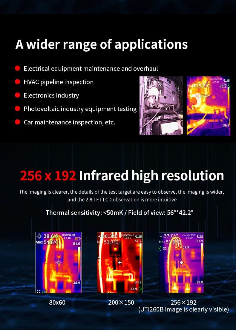 UTi260B Infrared Thermal Imager 256 x192 + Macro Lens thermal vision