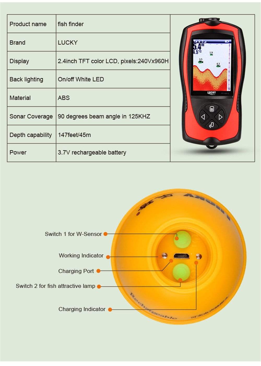 Wireless Fish Finder Sonar 45 meters | BushLine Australia marine