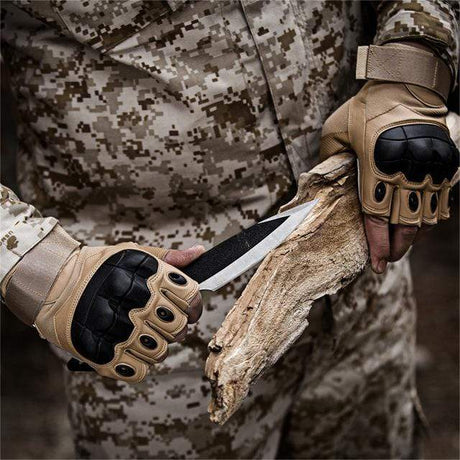 Hand Protection Half Finger Gloves army surplus BushLine Brown L 