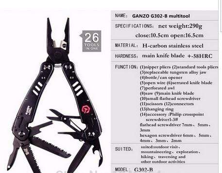 Ganzo G302 & G302B Multitool Pliers Survival  BushLine