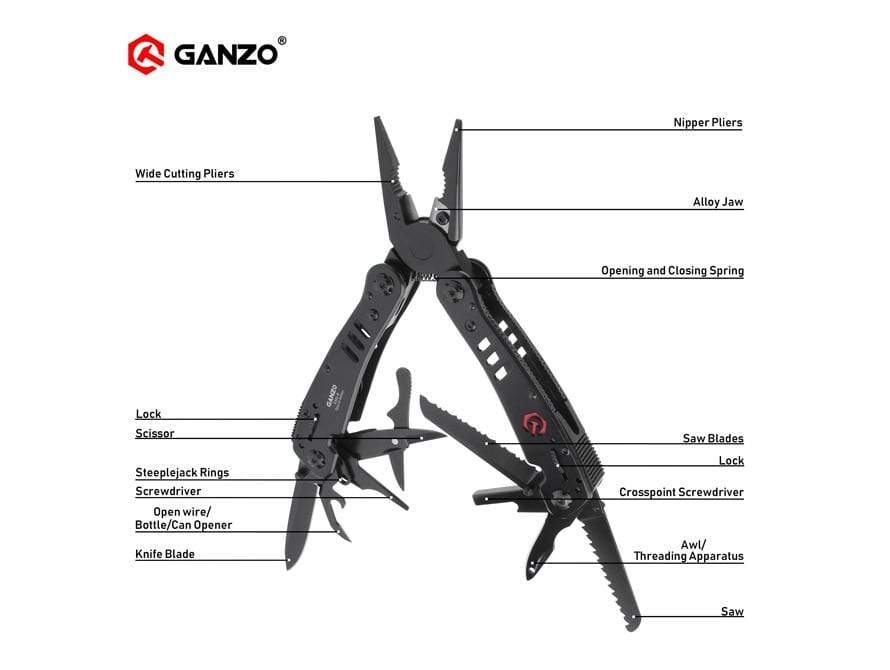 Ganzo G302 & G302B Multitool Pliers Survival  BushLine