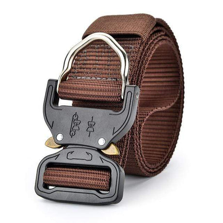 Canvas Belt Metal Quick Lock Buckle tacticle clothing BushLine Coffee 100cm 