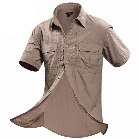 Short Sleeve Shirts,  Breathable Quick Dry tacticle clothing BushLine KHAKI M 