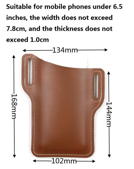 Belt Mounted Phone Holster Leather phone stuff BushLine LY37-Brown-Small  