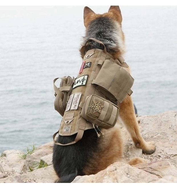 Big Dog Harness Vest with Molle packs 2023 Dog Stuff BushLine   