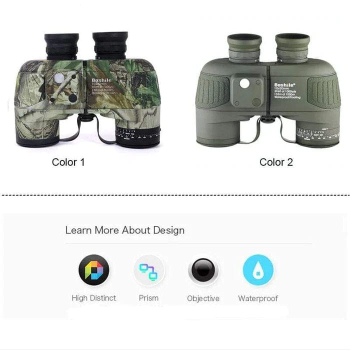 Boshile 10x50 Digital Compass Range Finder Binoculars 2023 Binoculars BushLine