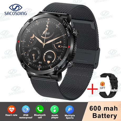 T30 Smart Watch AMOLED Display Outdoor Bluetooth Watchs BushLine Black Mesh Belt  