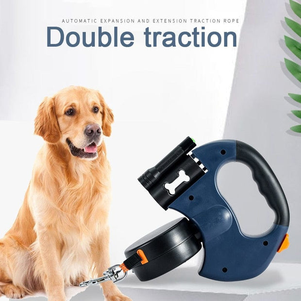 Retractable Dual Dog Leash with Light 2023 Dog Stuff BushLine   