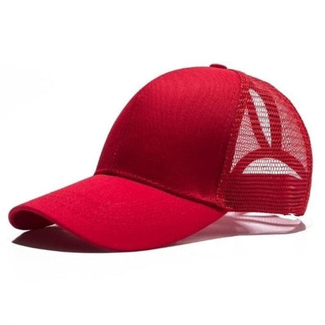 New Woman Ponytail Baseball Cap Hats BushLine A Red  