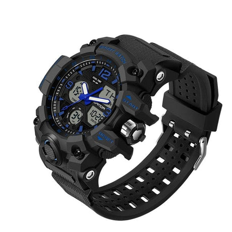 6030 Sports Military Quartz Watch Watchs BushLine Black Blue  