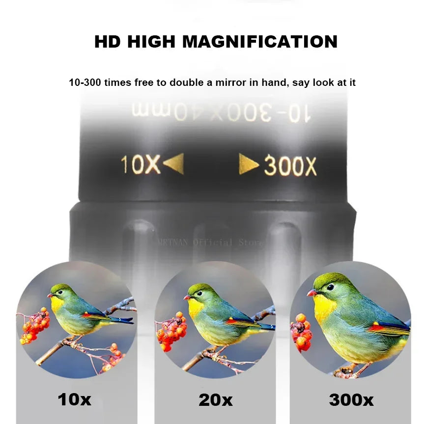 10-300X Phone adaptable Portable Metal Monocular Optics  BushLine