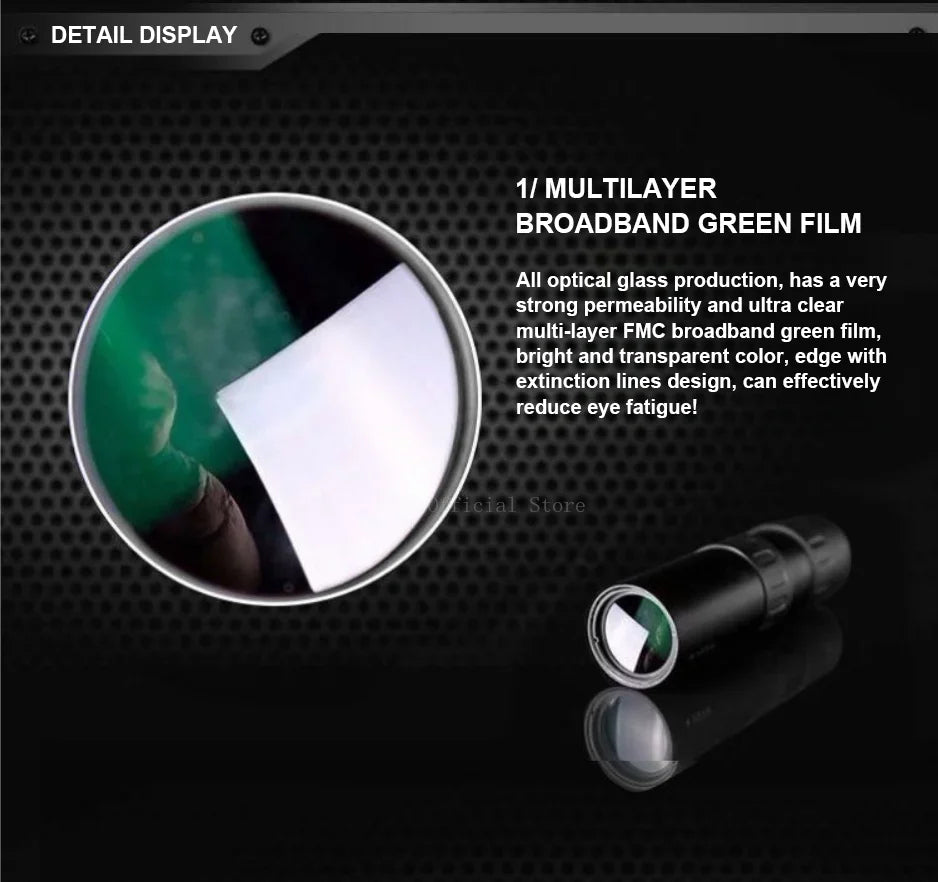 10-300X Phone adaptable Portable Metal Monocular Optics  BushLine