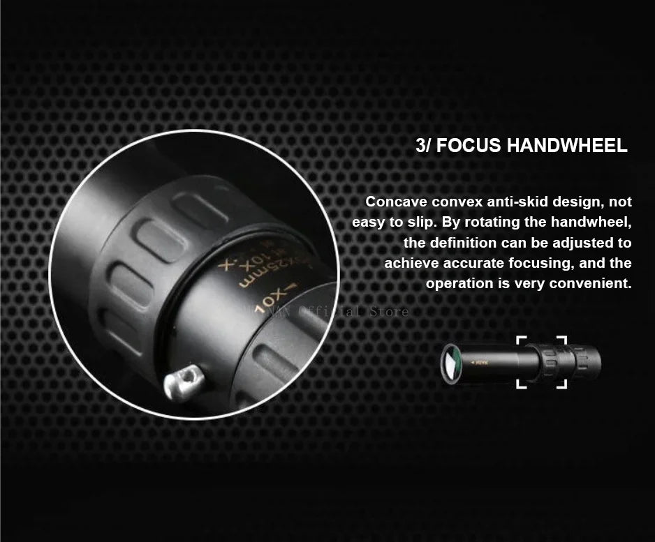 10-300X Phone adaptable Portable Metal Monocular Optics  BushLine