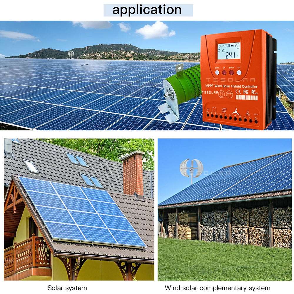 1000W, 1.2 & 1.5kw Hybrid MPPT Controller Wi-Fi power control unit BushLine Wind1500W Solar1500W Auto 24V 48V