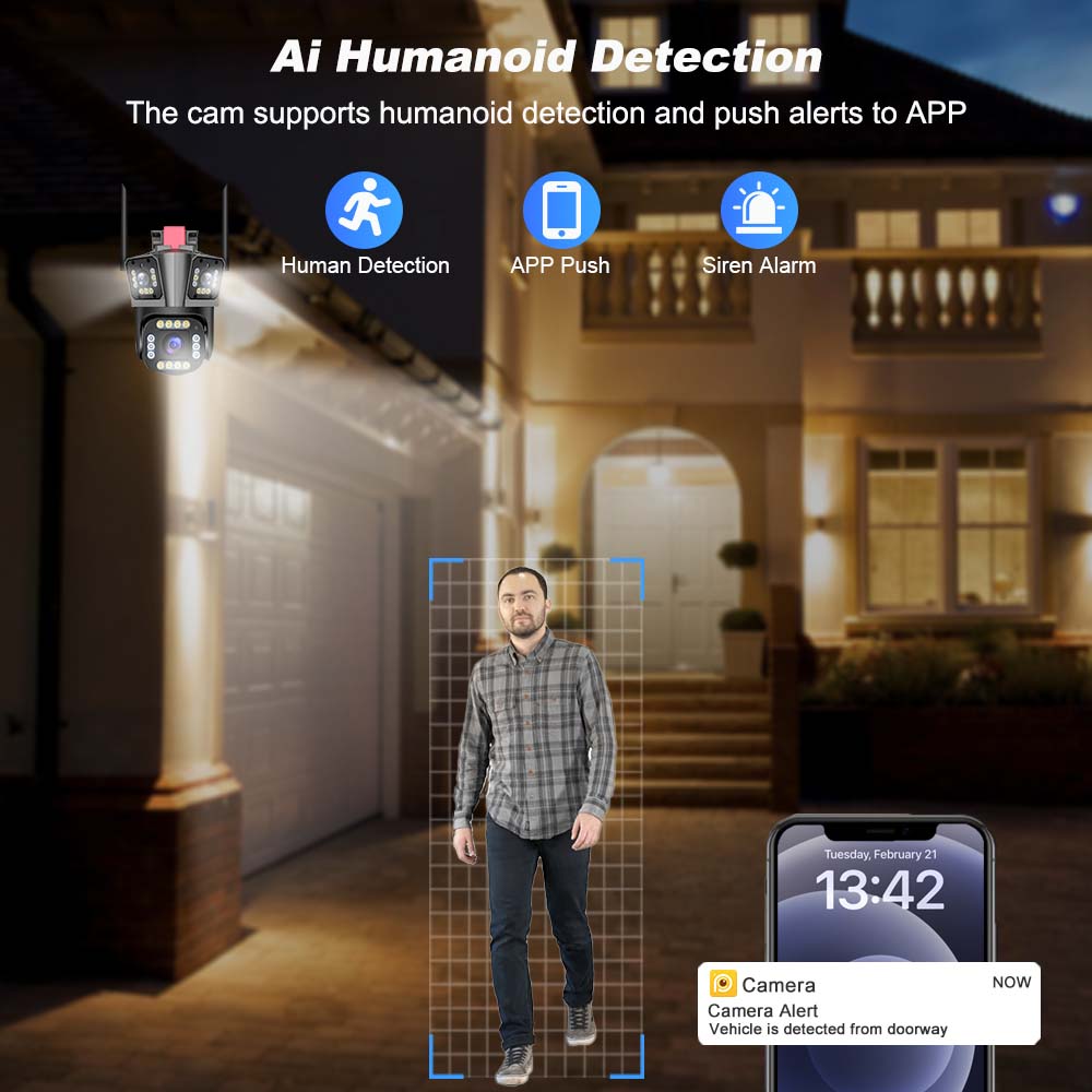 12MP 5K WI-FI Camera Wireless AI Detect 2-way audio security systems  BushLine
