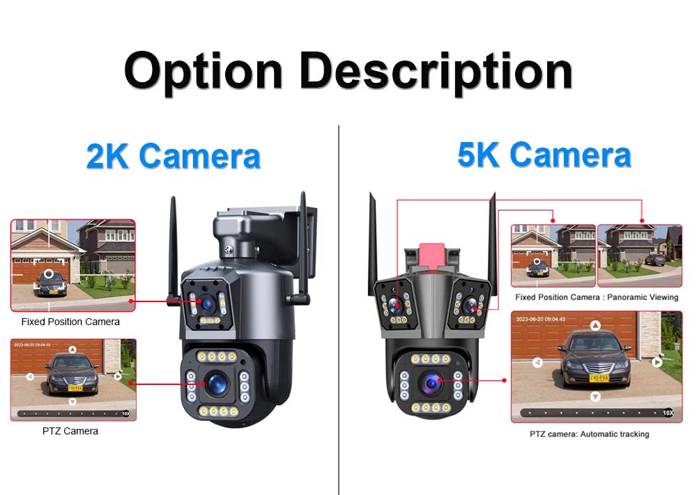 12MP 5K WI-FI Camera Wireless AI Detect 2-way audio security systems  BushLine