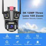 12MP 5K WI-FI Camera Wireless AI Detect 2-way audio security systems  BushLine