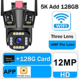 12MP 5K WI-FI Camera Wireless AI Detect 2-way audio security systems BushLine 12MP add 128G AU Plug
