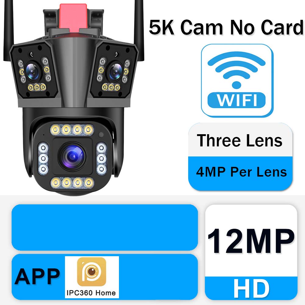 12MP 5K WI-FI Camera Wireless AI Detect 2-way audio security systems BushLine 12MP NO Card AU Plug