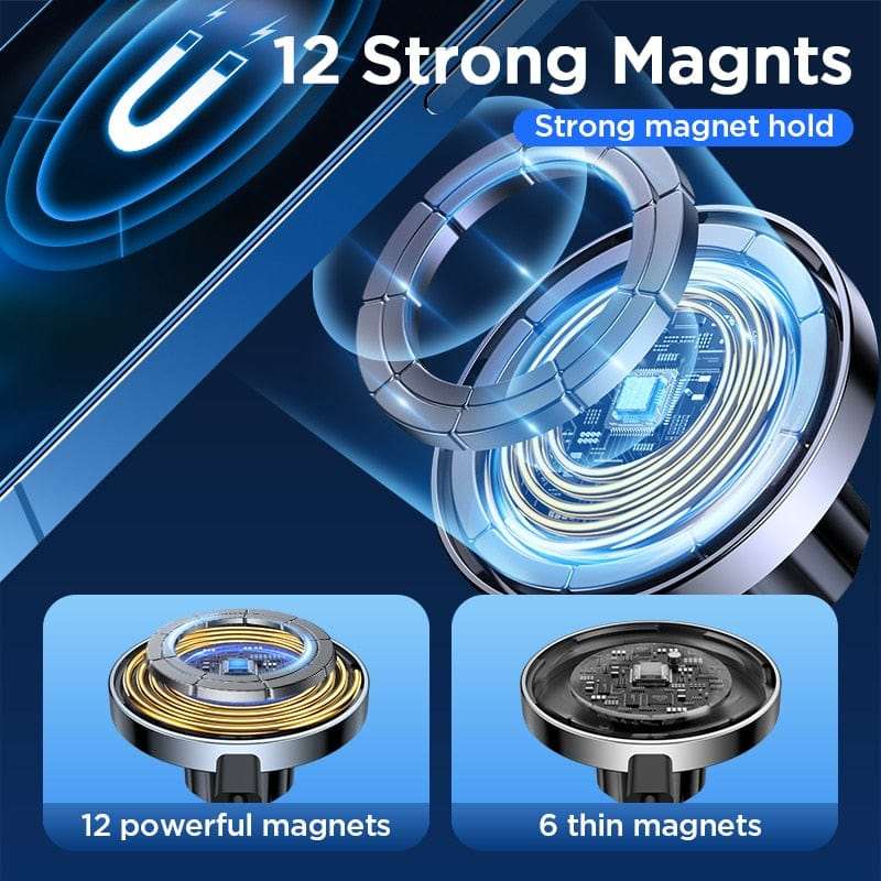 15W Magnetic Car Phone Holder Wireless Charger wifi & wireless  BushLine