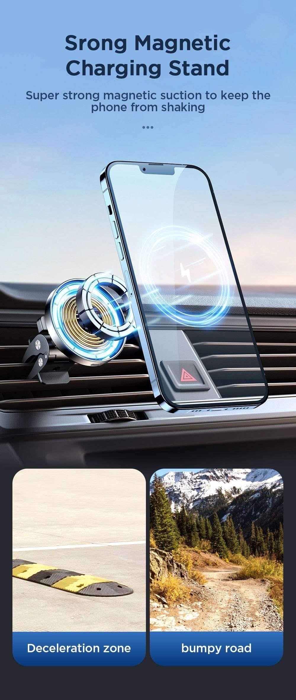 15W Magnetic Car Phone Holder Wireless Charger wifi & wireless  BushLine