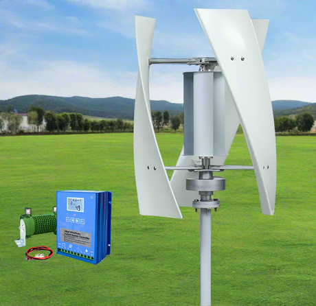 SX2-2000w Vertical Axis Wind Turbine 12V 24V 48V Wind Power BushLine LCD Hybrid Controller with Load Dump 2000W 48V