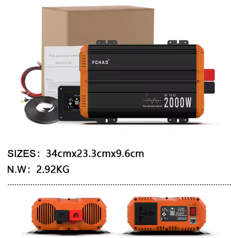 Pure Sine Wave Inverter LCD Display 3kW, 5kW, 6kW, 7kW Peak Power pure sine inverter BushLine 2000W-48V 220V-240V 50Hz