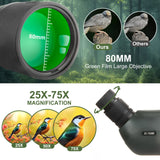 25-75x80 Spotting Monocular With Phone Adapter  & Tripod monocular  BushLine