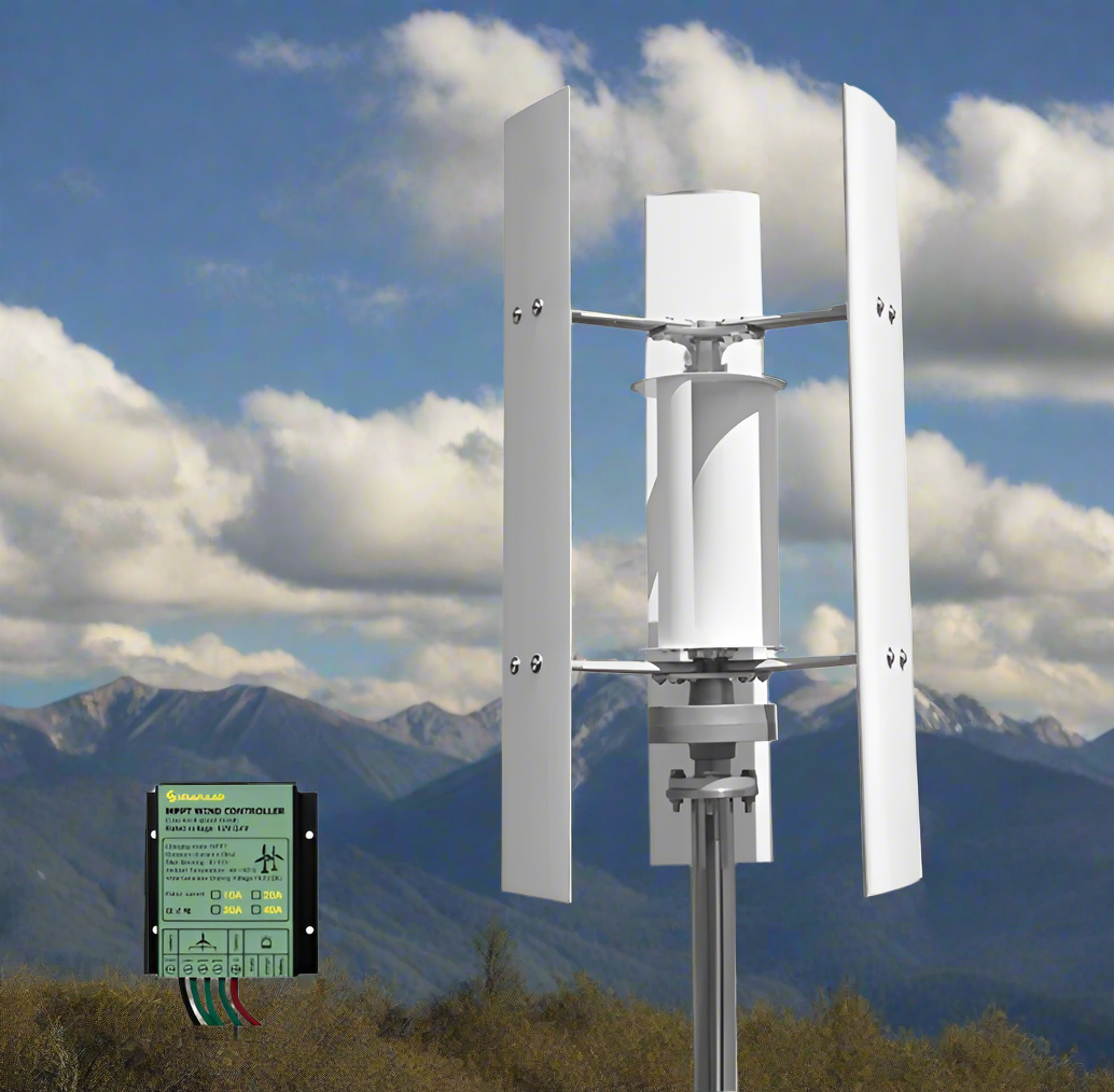 FH-3000watt 3Kw Vertical Wind Turbine 12V 24V 48V Three Blade Wind Power Vertical  BushLine