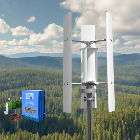 FH-3000watt 3Kw Vertical Wind Turbine 12V 24V 48V Three Blade Wind Power Vertical BushLine LCD Hybrid Control 3000watt 12V
