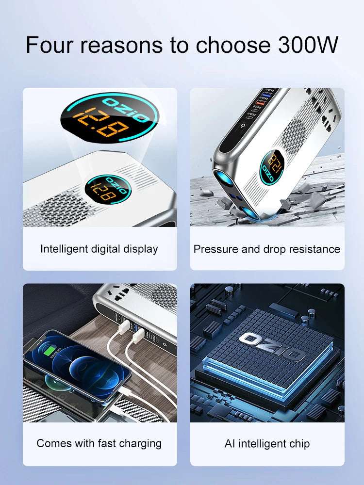 300W Car Power Inverter Adaptor Multifunctional 12/24V   BushLine