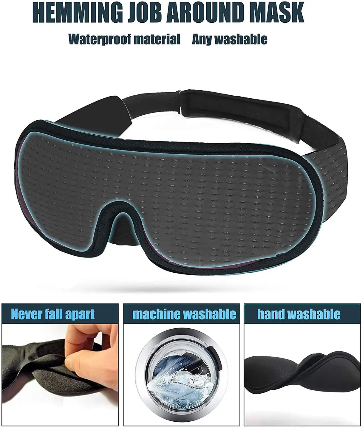 3D Mask for Sleep Light Blockout Soft Padded Camping Equipment  BushLine
