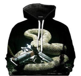 3D Rattle Snake Hoodie Sweatshirt Clothing  